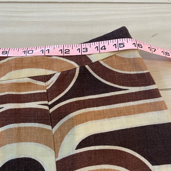 Banana Republic Linen Brown, Tan, and Cream Patterned Skirt - Picture 5 of 8